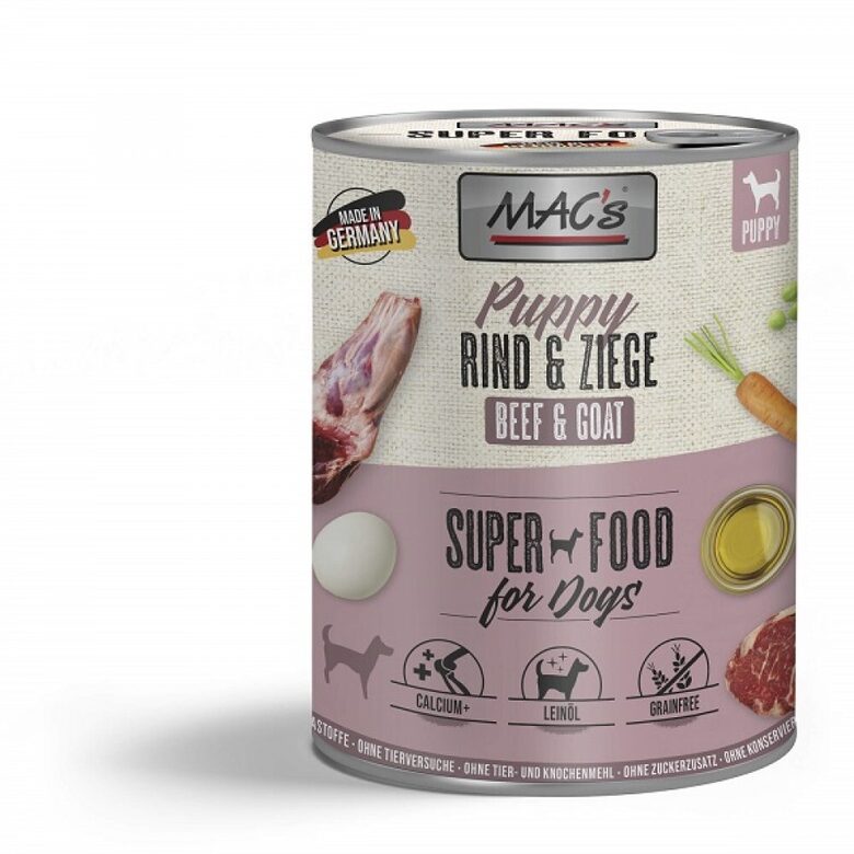 MAC's Dog Puppy Rind & Ziege - konservi kucēniem ar liellopu & kazu 400 g